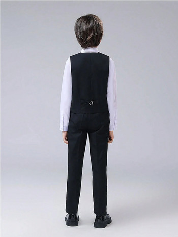 Tween Boy Back To School Season Черни едноредни дълги панталони, момче младежки