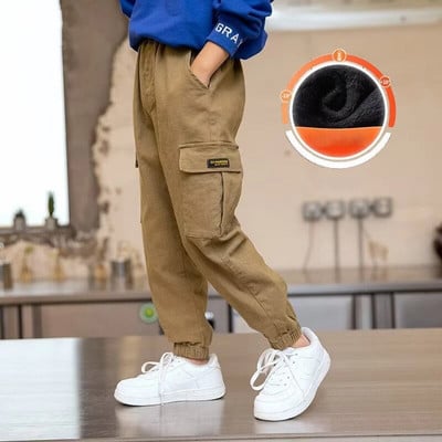 Bērnu pavasara un rudens darba apģērba bikses Modes un izskatīgi zēnu rudens un ziemas apģērbi Modernas bikses lieli zēni