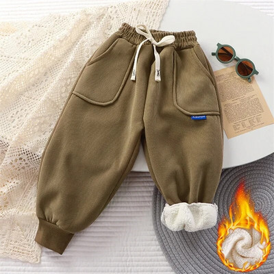 Παιδικό παντελόνι με επένδυση για αγόρια για κορίτσι Φθινόπωρο Χειμώνας Plus Βελούδινο χοντρό ζεστό παντελόνι Κοτλέ εξωτερικά ρούχα Αθλητικά καθημερινά παντελόνια Παιδικά ρούχα