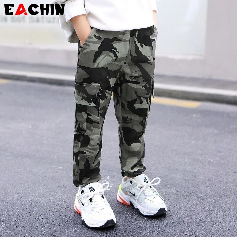 EACHIN Baby Boys Παντελόνι Ανοιξιάτικο Παιδικό Αθλητικό Καμουφλάζ Cargo Παντελόνι Ελαστική Μέση Εφηβικά Παντελόνια Αγόρια Παιδικά Streetwear Παντελόνια