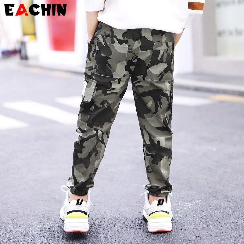EACHIN Baby Boys Παντελόνι Ανοιξιάτικο Παιδικό Αθλητικό Καμουφλάζ Cargo Παντελόνι Ελαστική Μέση Εφηβικά Παντελόνια Αγόρια Παιδικά Streetwear Παντελόνια
