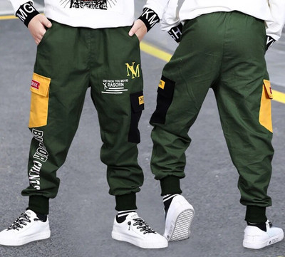 Zēniem lielas kabatas sporta bikses rudens jauni bērni garās bikses pusaudžu zēni meitenes kravas harēm bikses sporta skriešanas bikses 4 6 8 10 gadus vecas