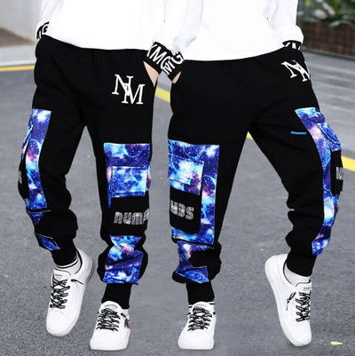 Zēniem lielas kabatas sporta bikses rudens jauni bērni garās bikses pusaudžu zēni meitenes kravas harēm bikses sporta skriešanas bikses 4 6 8 10 gadus vecas