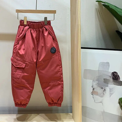 SOMENIE Casual Girl Boy Solid Χειμερινό Παντελόνι 90% Dowm Χοντρό Ζεστό Παντελόνι Αδιάβροχο Παντελόνι 2-14 ετών Elastic Sports Βρεφικό Παιδικό Παντελόνι