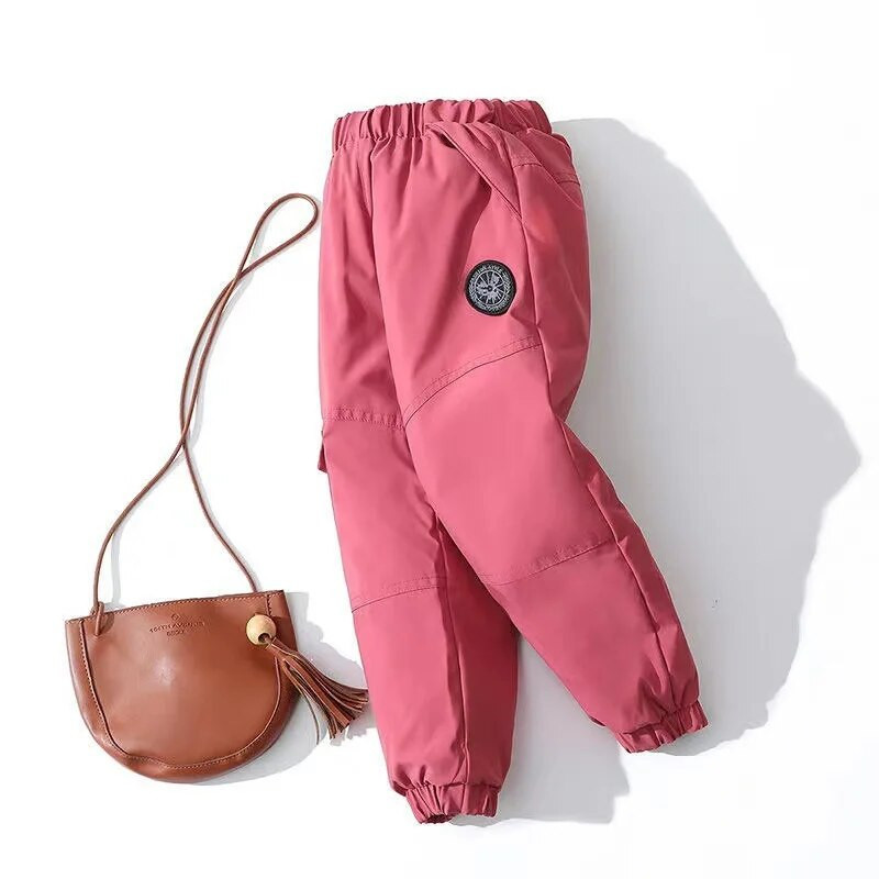 SOMENIE Casual Girl Boy Solid Χειμερινό Παντελόνι 90% Dowm Χοντρό Ζεστό Παντελόνι Αδιάβροχο Παντελόνι 2-14 ετών Elastic Sports Βρεφικό Παιδικό Παντελόνι