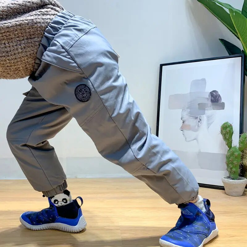 SOMENIE Casual Girl Boy Solid Χειμερινό Παντελόνι 90% Dowm Χοντρό Ζεστό Παντελόνι Αδιάβροχο Παντελόνι 2-14 ετών Elastic Sports Βρεφικό Παιδικό Παντελόνι