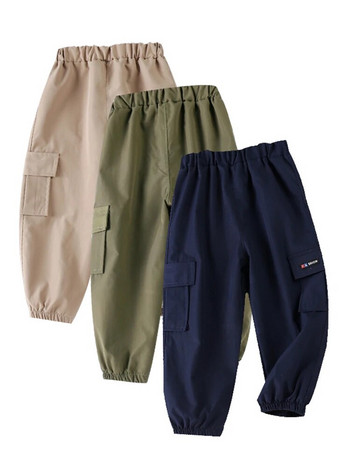 LJMOFA Παιδικό παντελόνι Cargo Boys Casual Παντελόνι Νέα μόδα χιπ χοπ παντελόνι με πολλές τσέπες Παιδικό ελαστικό παντελόνι μέσης Streetwear D354