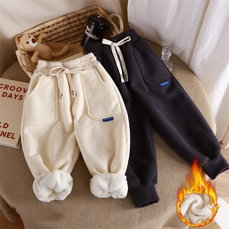 Žiemos rudens aksominės kelnės vaikams vaikiškos sportinės kelnės berniukams mergaitės ilgos medvilninės velvetinės storos laisvalaikio šiltos kelnės 2-8 m.