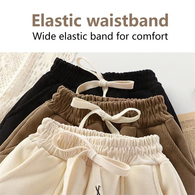 Bērni Polsterētas Bikses Zēni Meitenes Rudens Ziema Plus Samts Biezas Siltas Bikses Velvets Ārējais apģērbs Sports Ikdienas Bikses Bērnu Apģērbs