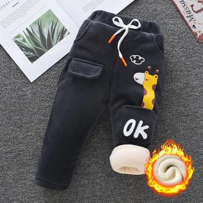 Ziemas bērnu flīsa bikses 0-7 g bērnu apģērbs rudens mazulis meitene plus samta legingi zēniem izšuvumi multene biezas siltas bikses