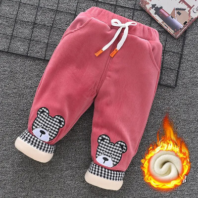 Ziemas bērnu flīsa bikses 0-7 g bērnu apģērbs rudens mazulis meitene plus samta legingi zēniem izšuvumi multene biezas siltas bikses
