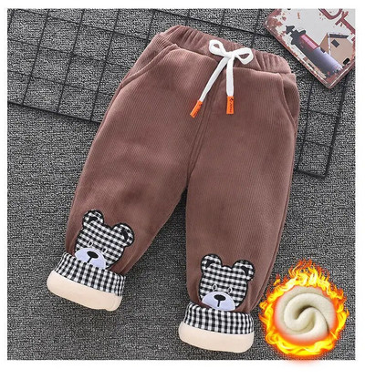 Ziemas bērnu flīsa bikses 0-7 g bērnu apģērbs rudens mazulis meitene plus samta legingi zēniem izšuvumi multene biezas siltas bikses
