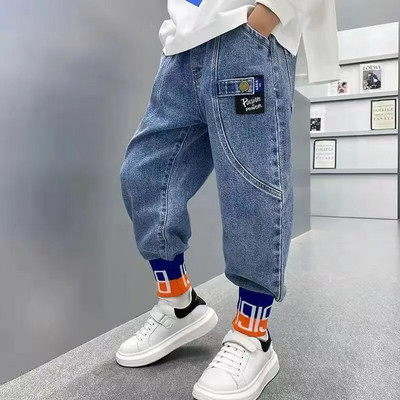 Bērnu Džinsi Pavasaris un Rudens Jauns Bērnu Apģērbs Ikdienas Mīkstie Džinsi Korejas versija Baby Boy garās bikses 2 4 6 8 Y