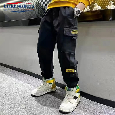 Pantaloni cargo băieți ocazional, iarnă, primăvară, bumbac gros, băieți, pantaloni sport pentru copii, haine pentru adolescenți, pentru 110-160 cm