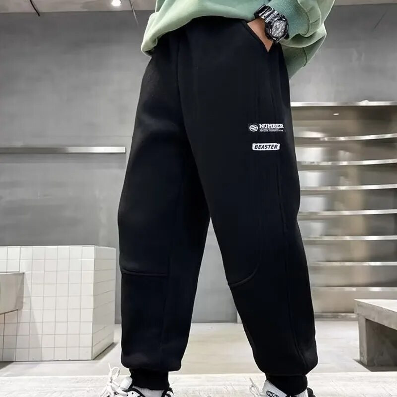 Bērnu ziemas apģērbi bikses zēniem zēnu sporta bikses bērni pusaudži valkā 6 g. 12 g. zēnu apģērbi Bezmaksas piegāde preces