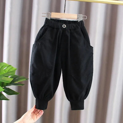 Μονόχρωμα Παιδικά Ρούχα 2023 Άνοιξη Νέα Χαλαρά Ρούχα για αγόρια με μαλακή τσέπη βαμβακερό χαρέμι Φαρδύ παντελόνι Όμορφα για αγόρια