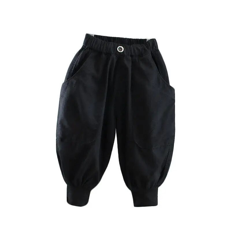 Μονόχρωμα Παιδικά Ρούχα 2023 Άνοιξη Νέα Χαλαρά Ρούχα για αγόρια με μαλακή τσέπη βαμβακερό χαρέμι Φαρδύ παντελόνι Όμορφα για αγόρια