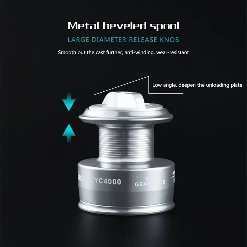 „Huidiao“ didelio stiprumo korpuso spiningo ritė 8 KG maksimalus poveržlės tempimas, skirtas žvejoti jūroje karpių žvejybai 5,2:1 pavaros santykis dideliu greičiu