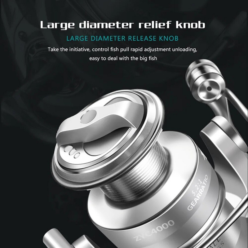 „Huidiao“ didelio stiprumo korpuso spiningo ritė 8 KG maksimalus poveržlės tempimas, skirtas žvejoti jūroje karpių žvejybai 5,2:1 pavaros santykis dideliu greičiu