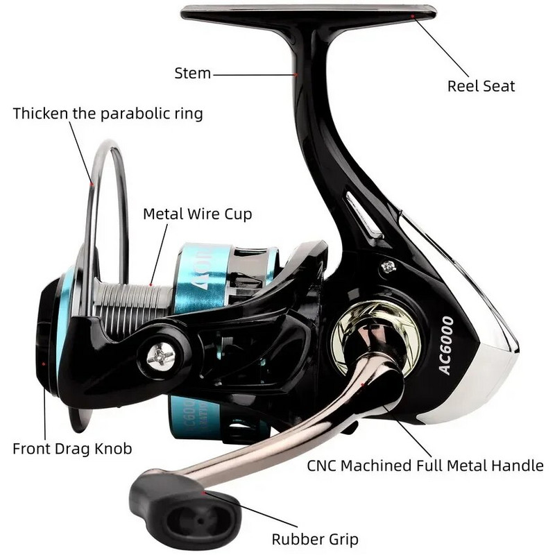 Spinning Ribolovna rola serije 1000-6000 Ultralight s maksimalnim otporom 15 kg Surfcasting Spinning Reel Saltwater Jigging Pesca Role
