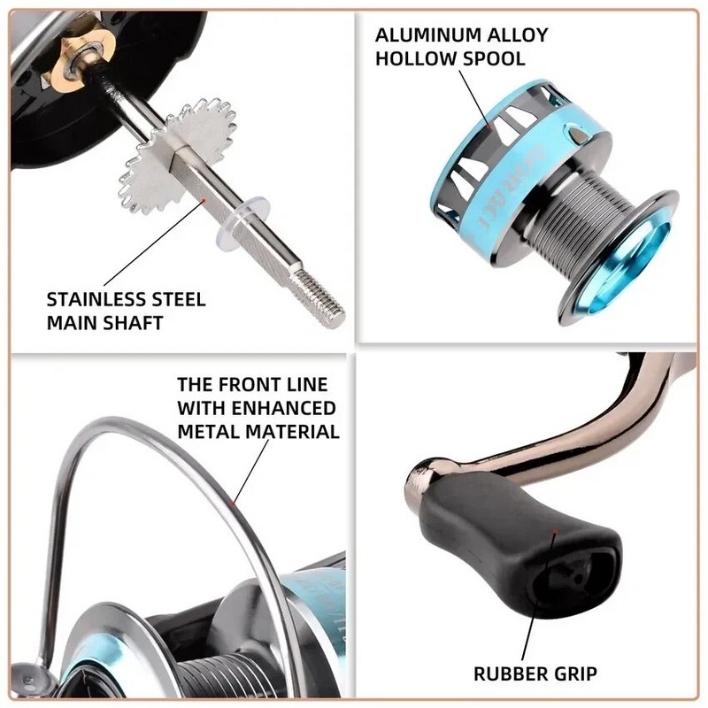 Spinning Ribolovna rola serije 1000-6000 Ultralight s maksimalnim otporom 15 kg Surfcasting Spinning Reel Saltwater Jigging Pesca Role
