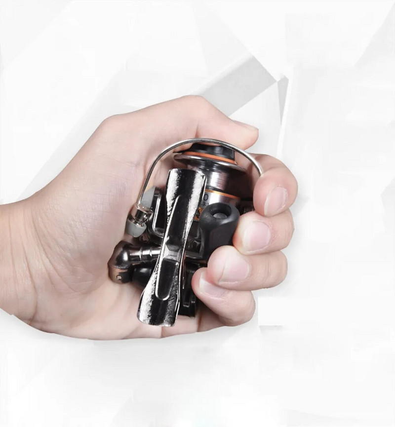 POWER Full Metal Mini Ziemas zemledus makšķerēšanas spole Maza spininga spoles karpu plostu makšķerēšanas ritenis zivju piederumiem Sālsūdens rīki