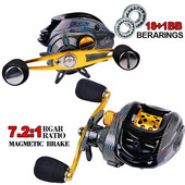 Baitcasting püügirull 18+1BB 8KG Max Drag 7,2:1 ülekandearv Metal Line Cup Sea Jig Wheel Bass Carp haugi püügitarvetele