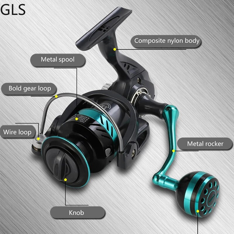 GLS New Spinning Fishing Wheel DK 1000-7000 Series 5,2:1 Αναλογία μετάδοσης αριστερά/δεξιά Εναλλάξιμα καρούλι ψαρέματος από κράμα αλουμινίου