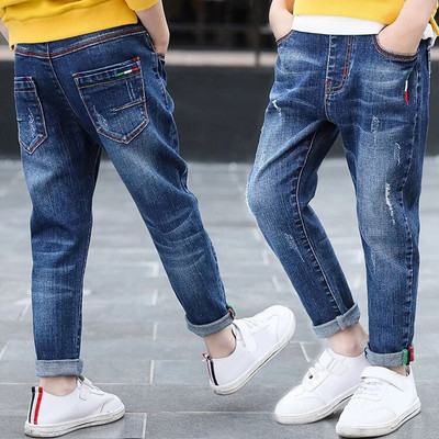 IENENS Kids Poiste Teksad Noored vabaaja püksid 4-11 a Laste Denim Pikad Püksid Elastsed vööpüksid Kevad sügis Slim Jean
