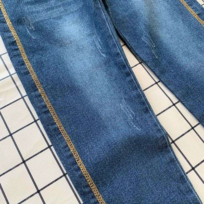 IENENS Kids Poiste Teksad Noored vabaaja püksid 4-11 a Laste Denim Pikad Püksid Elastsed vööpüksid Kevad sügis Slim Jean