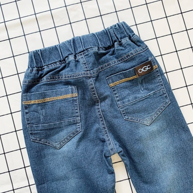 IENENS Kids Poiste Teksad Noored vabaaja püksid 4-11 a Laste Denim Pikad Püksid Elastsed vööpüksid Kevad sügis Slim Jean