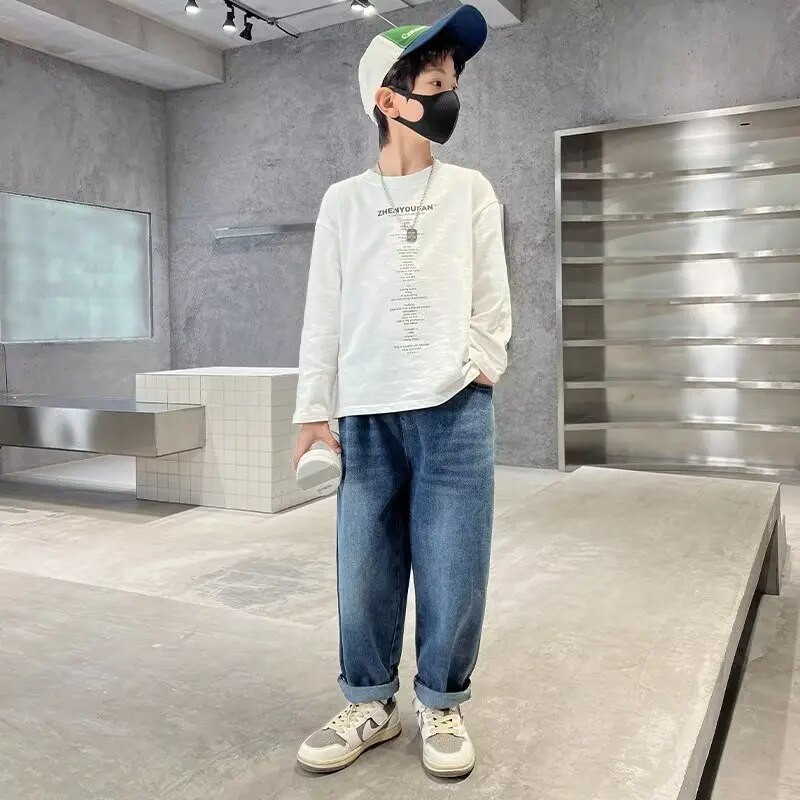 Big Boy Kelnės Džinsai Vaikams Vaikiški Drabužiai Berniukai Vasariniai Drabužiai Vaikams Kelnės Berniuko Vaikas 10 12 metų paauglių džinsai