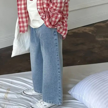 Детски дънки Пролет и есен Нови детски модни връхни дрехи Прави панталони Бебешки корейски широки панталони Trend