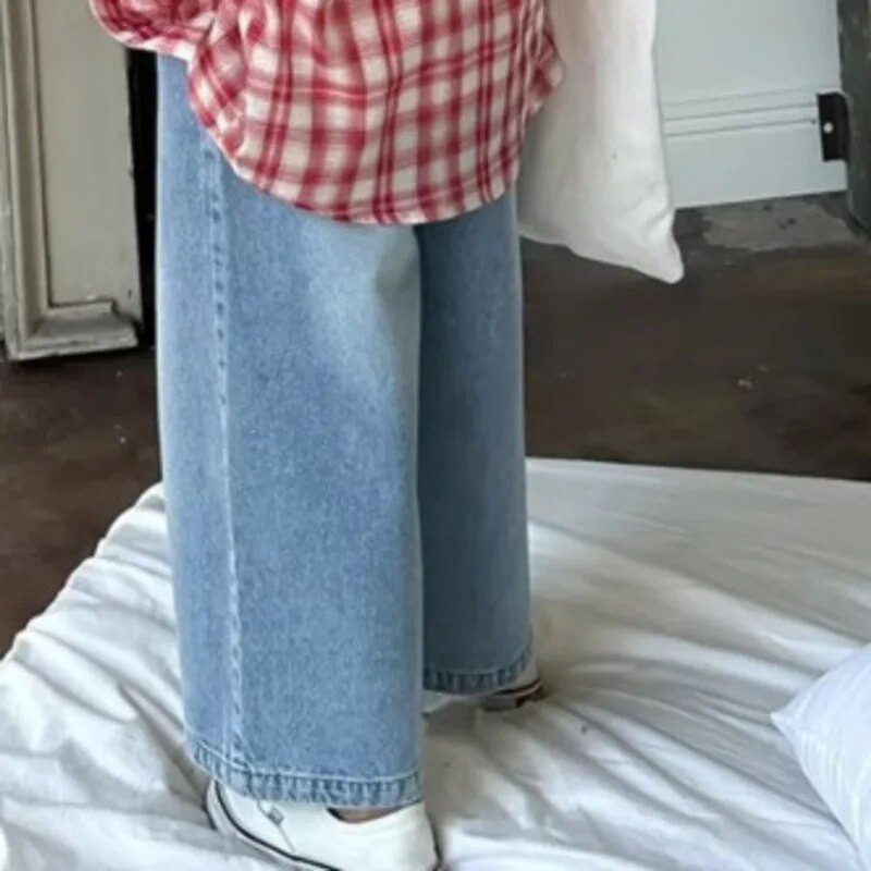 Παιδικά τζιν για την άνοιξη και το φθινόπωρο Νέα μοντέρνα παιδικά ρούχα παντελόνια σε ίσιο πόδι Baby κορεατικά φαρδιά παντελόνια τάση