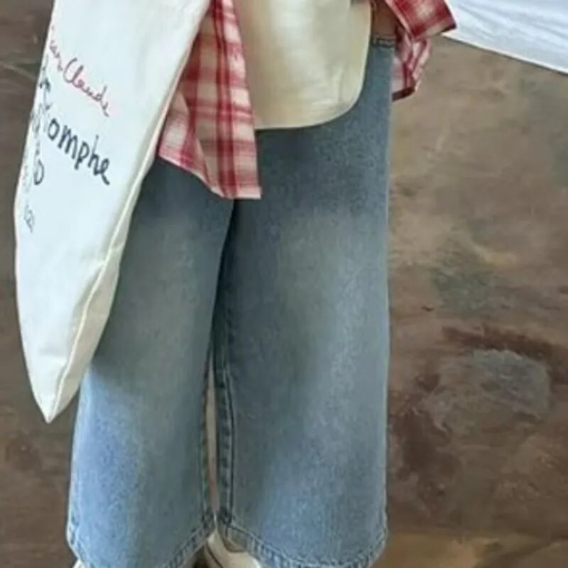 Παιδικά τζιν για την άνοιξη και το φθινόπωρο Νέα μοντέρνα παιδικά ρούχα παντελόνια σε ίσιο πόδι Baby κορεατικά φαρδιά παντελόνια τάση