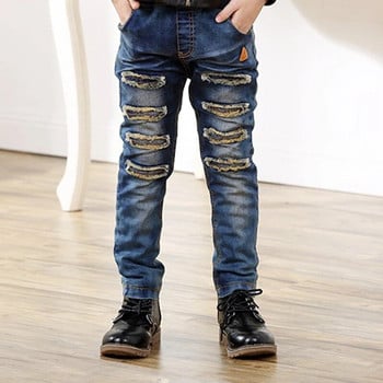 IENENS Jeans Панталони за момчета Ежедневни памучни дънкови панталони Модни тънки дънки Детски нови дънкови тесни панталони 4-10 години
