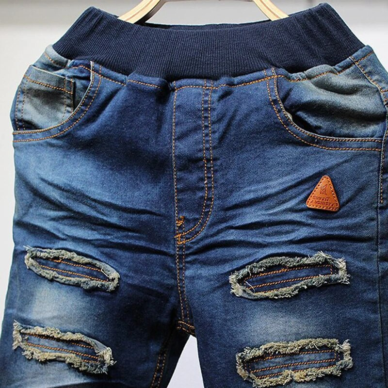 IENENS Džinsi Zēnu Bikses Ikdienas Kokvilnas Džinsu Bikses Modes Slim Džinsi Bērni Jaunas Džinsu Šauri Bikses 4-10 gadi