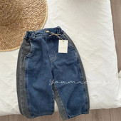 Laste teksad 2023 kevad-sügis, uued moekad korea stiilis värvilised teksad Poiste ja tüdrukute vabaaja lihtsad teksapüksid