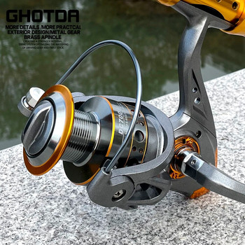 GHOTDA Fishing Reel Spinning 1000-7000 Series Metal Spool Spinning Wheel for Sea Fishing Κυπρίνος Ψάρεμα