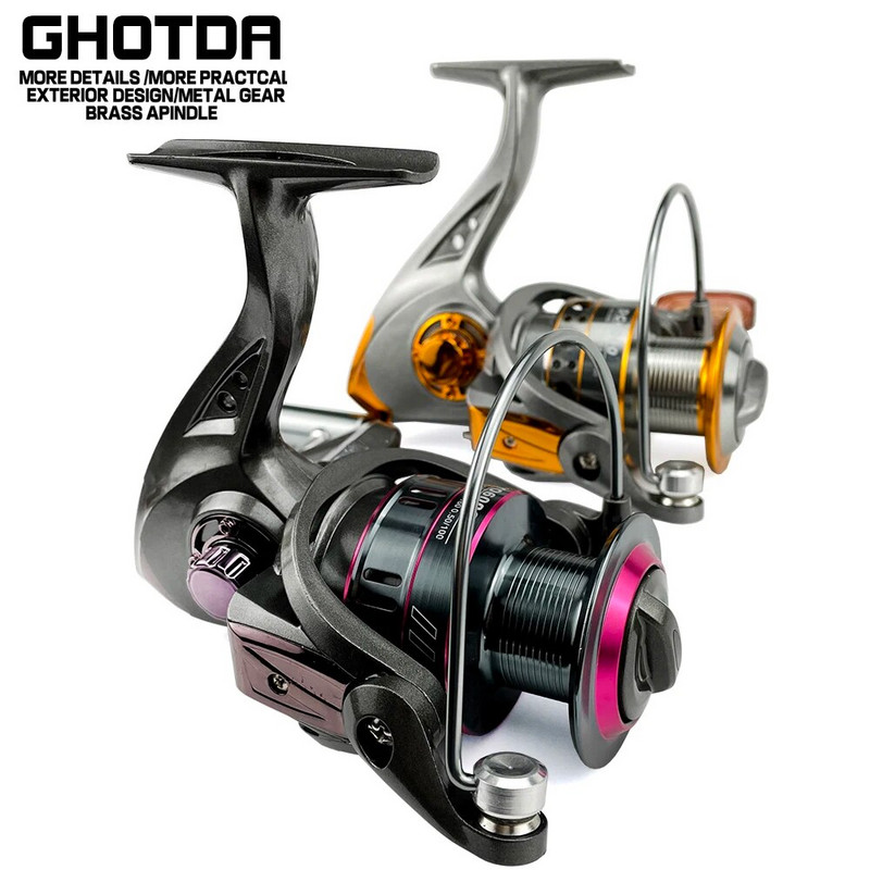 GHOTDA Fishing Reel Spinning 1000-7000 Series Metal Spool Spinning Wheel for Sea Fishing Κυπρίνος Ψάρεμα