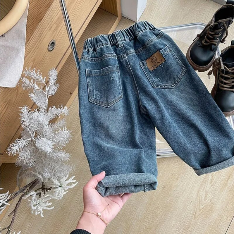 2023. gada jauni pavasara rudens Girls Kids Boys kabatas džinsi; džinsa bikses bikses ērtas cute baby Apģērbi Bērnu Apģērbs