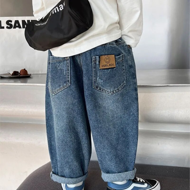 2023. gada jauni pavasara rudens Girls Kids Boys kabatas džinsi; džinsa bikses bikses ērtas cute baby Apģērbi Bērnu Apģērbs