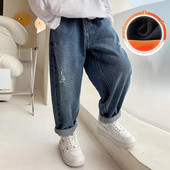 Bērnu apģērbi, lieli zēni, rudens un ziemas mīksti džinsi, plīša bikses, jauni rudens apģērbi, forši un smuki zēni