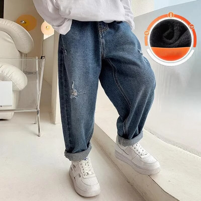 Bērnu apģērbi, lieli zēni, rudens un ziemas mīksti džinsi, plīša bikses, jauni rudens apģērbi, forši un smuki zēni