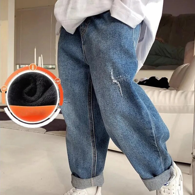 Bērnu apģērbi, lieli zēni, rudens un ziemas mīksti džinsi, plīša bikses, jauni rudens apģērbi, forši un smuki zēni