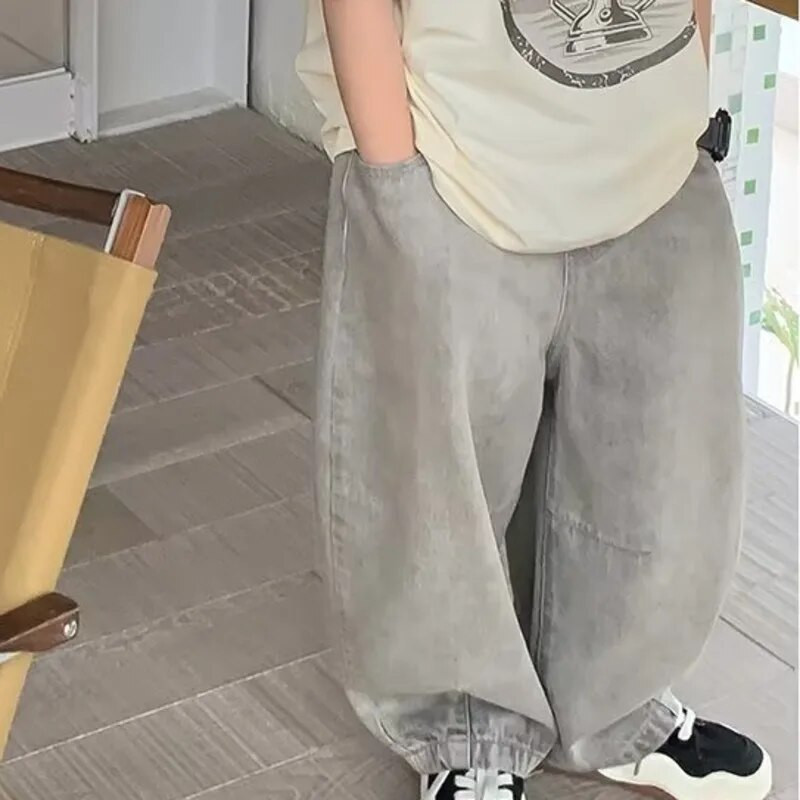 Παιδικά νέα τζιν για αγόρια καλοκαιρινά παιδικά καθημερινά παντελόνια Κορεατικά βρεφικά παντελόνια για αγόρια