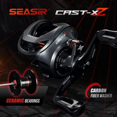 SEASIR Cast X2 Baitcasting Reel 7.3:1 hibrīda keramikas gultnis ar oglekļa šķiedras mazgātāju dubulto gultņu sistēmu N52 bremžu makšķerēšanas spoles