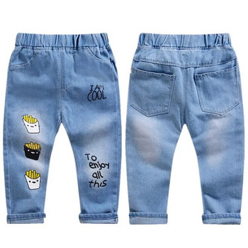 Дънки за момчета 2023 Нов пролетен стил Модни едноцветни панталони Детски ежедневни дънкови панталони Детски дрехи 5 7 9 11 12 години
