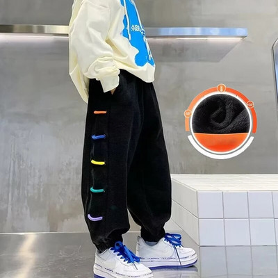 Bērnu plīša bikses sporta bikses Foršas un higiēniskas bikses pavasarim un rudenim Jaunas ikdienas bikses tendence vecākiem bērniem 12 gadi