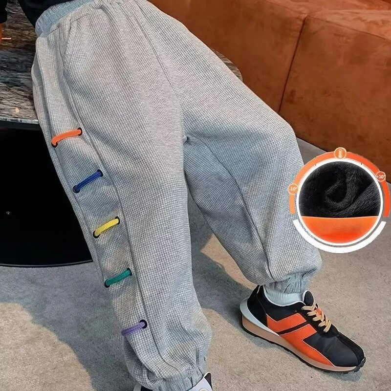 Bērnu plīša bikses sporta bikses Foršas un higiēniskas bikses pavasarim un rudenim Jaunas ikdienas bikses tendence vecākiem bērniem 12 gadi